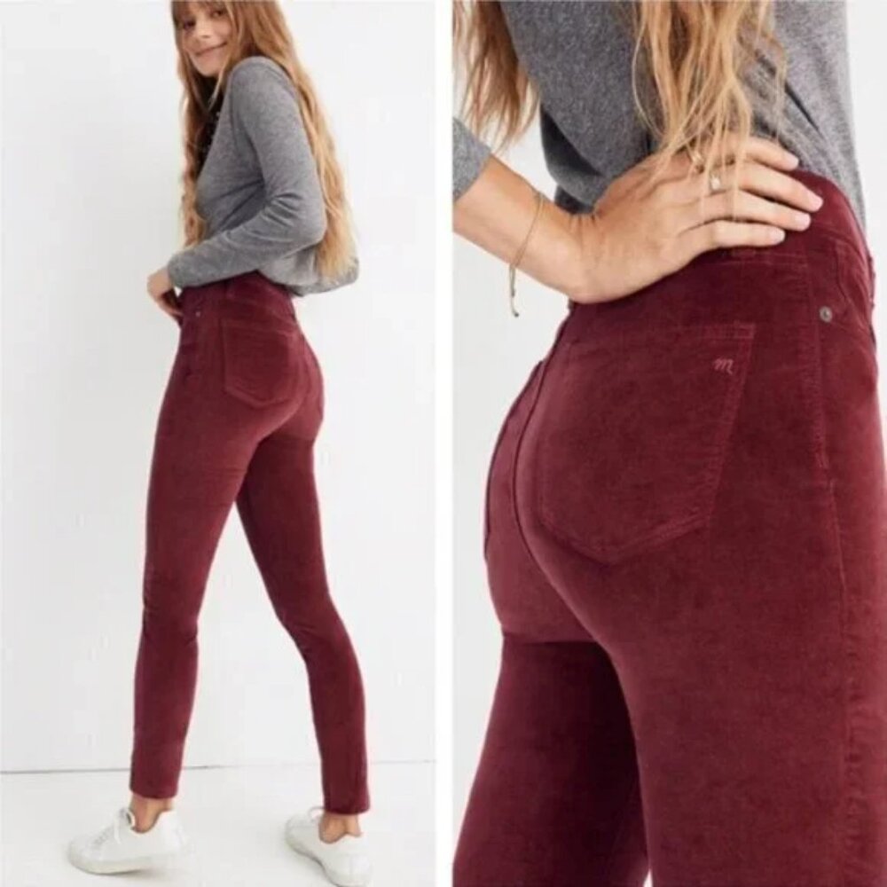 Madewell 10" High-Rise Skinny Jeans: Stretch Velvet 28 SMALL